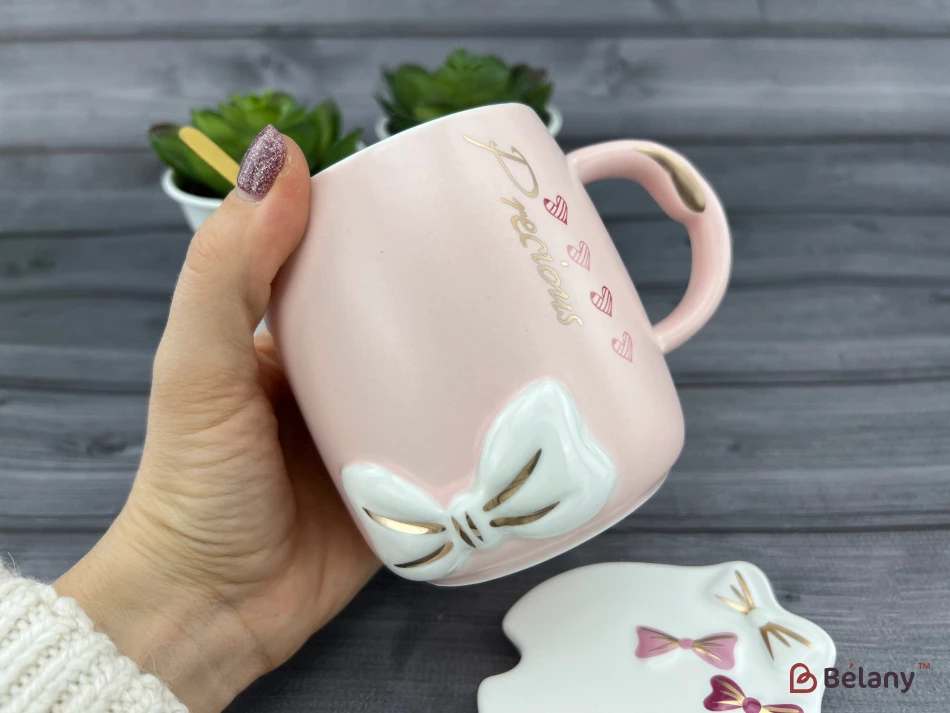 Керамічна чашка "Beauty Ribbon" рожева | 2