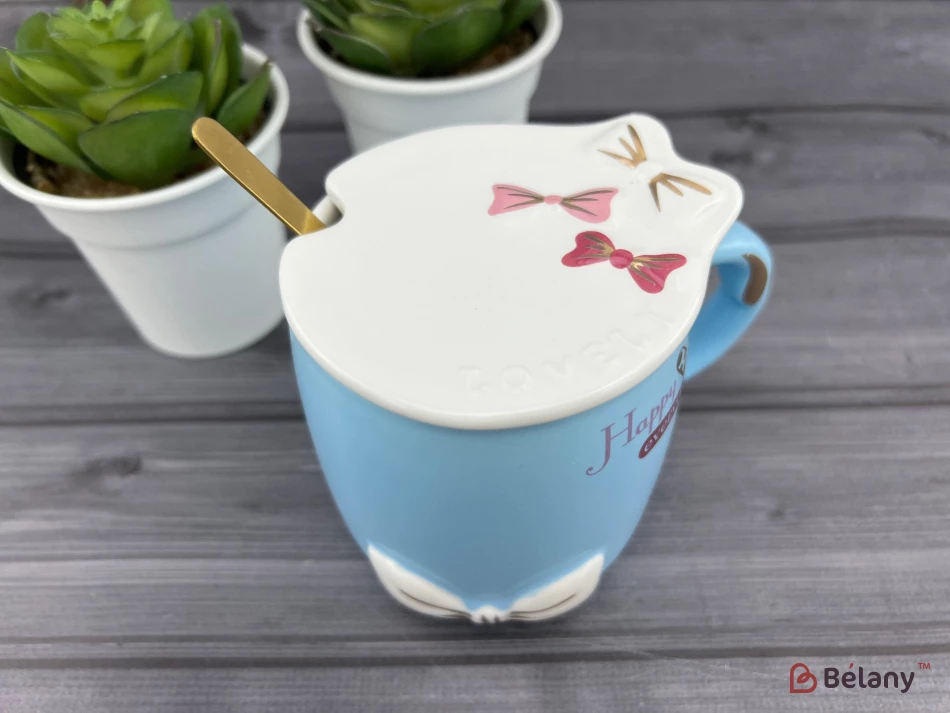 Керамічна чашка "Beauty Ribbon" блакитна | 4