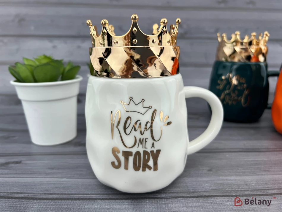 Керамическая чашка "Crowny" белая