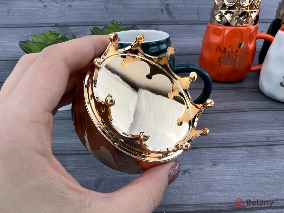 Керамическая чашка "Crowny" белая | 4