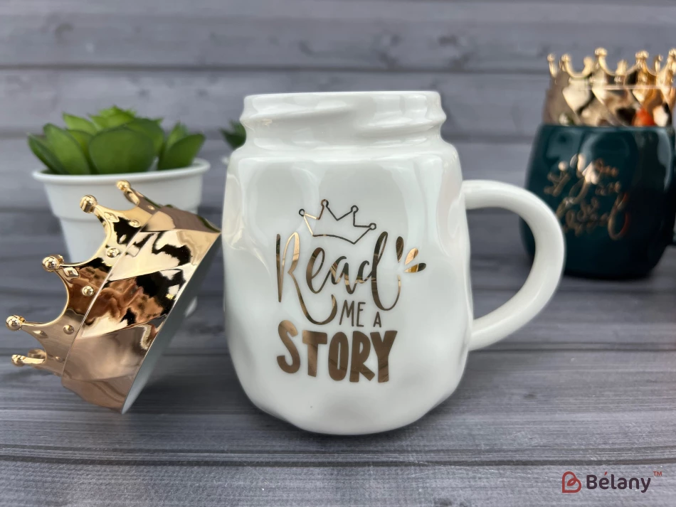 Керамическая чашка "Crowny" белая | 5