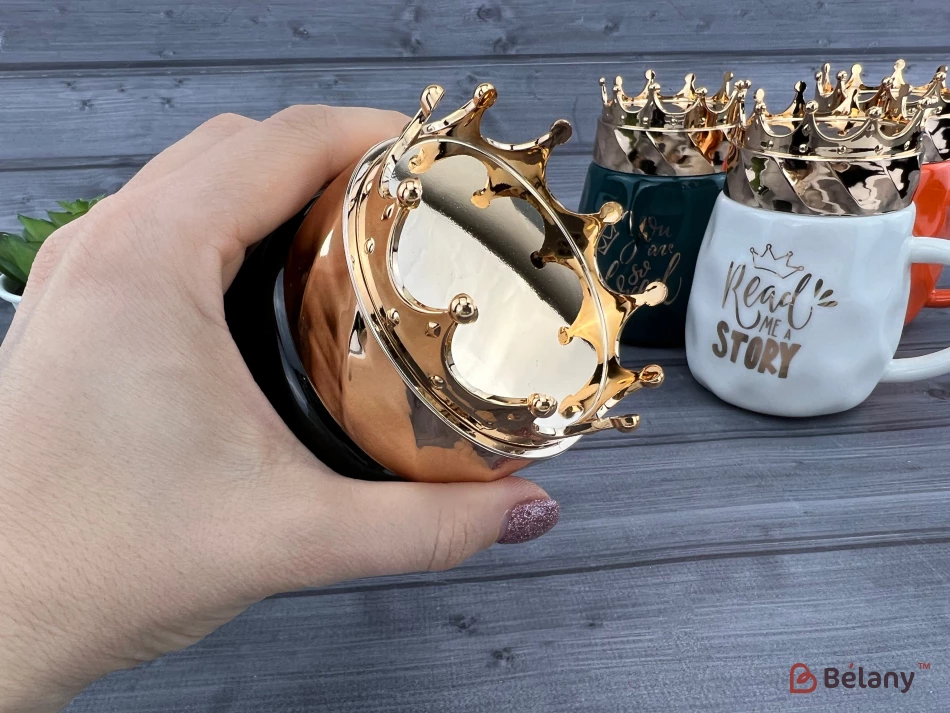 Керамическая чашка "Crowny" черная | 3