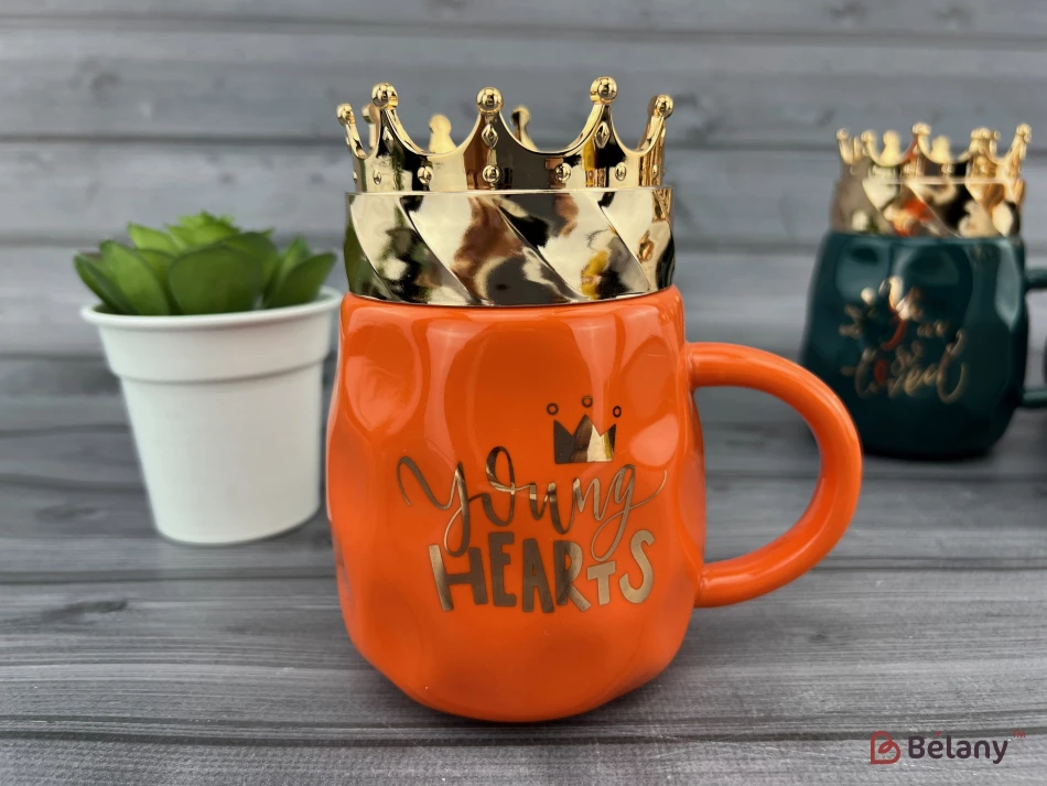 Керамическая чашка "Crowny" оранж