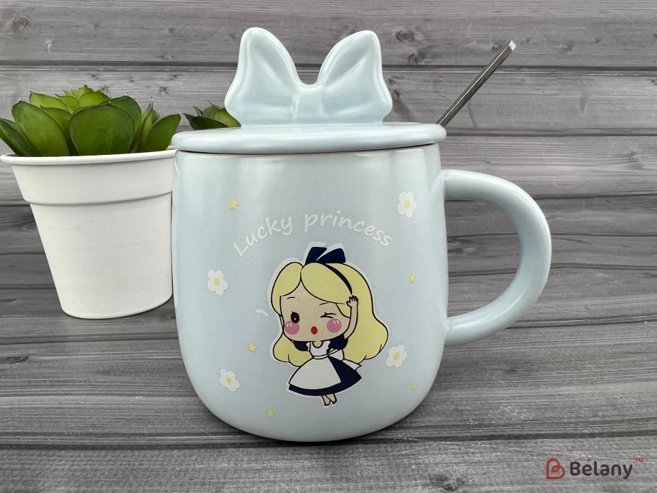 Керамическая чашка "Princess" голубая