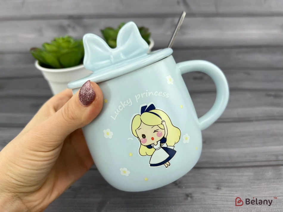 Керамическая чашка "Princess" голубая | 2