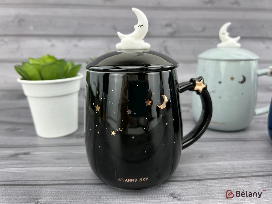 Керамическая чашка "Starry sky" черная