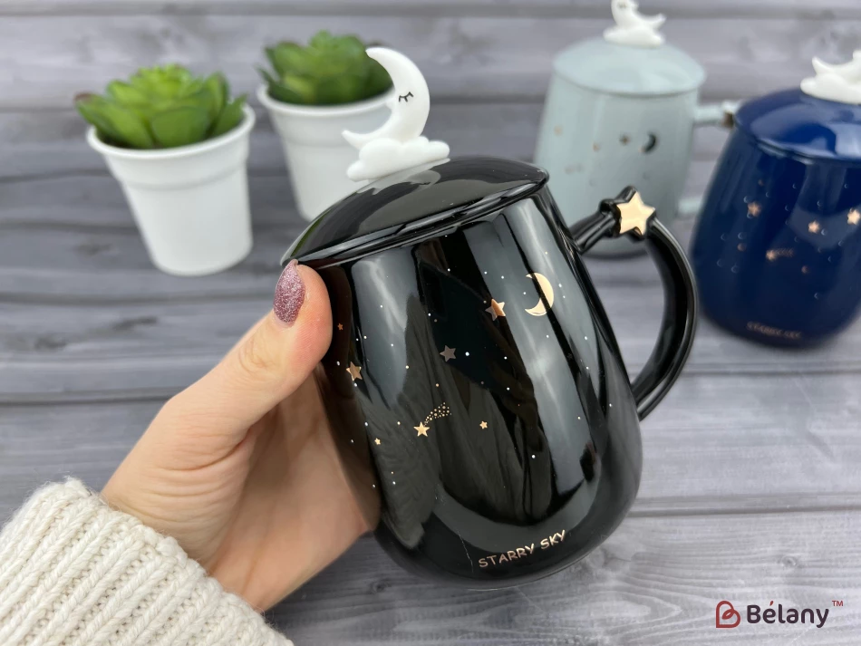 Керамическая чашка "Starry sky" черная | 2