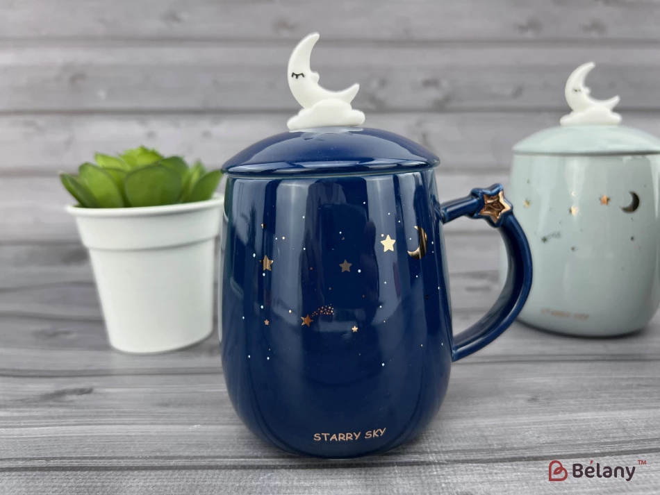 Керамическая чашка "Starry sky" синяя
