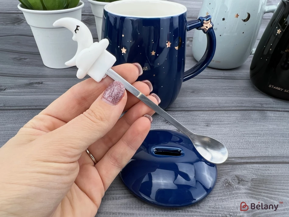 Керамическая чашка "Starry sky" синяя | 3