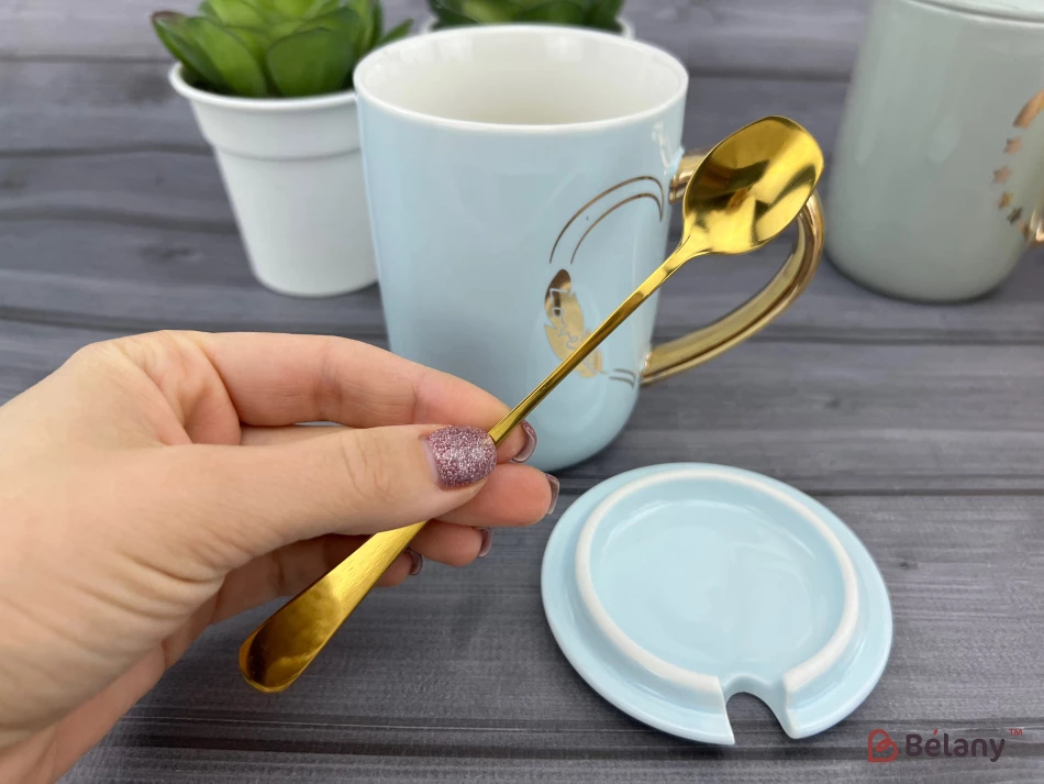 Керамическая чашка "Half Heart" голубая | 3