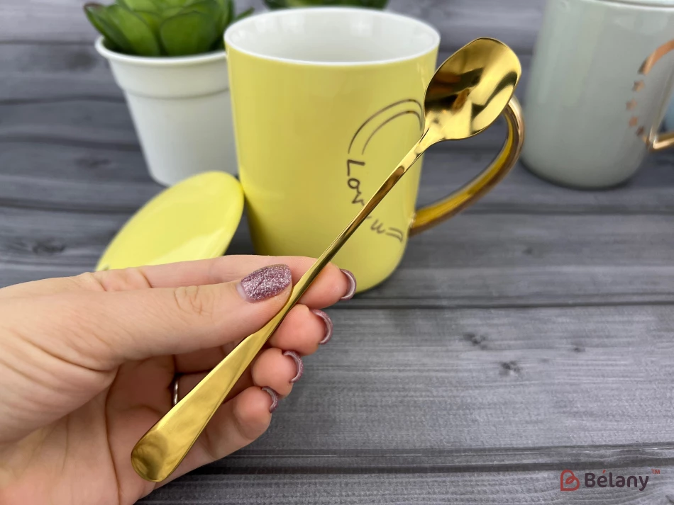 Керамічна чашка "Half Heart" жовта | 3