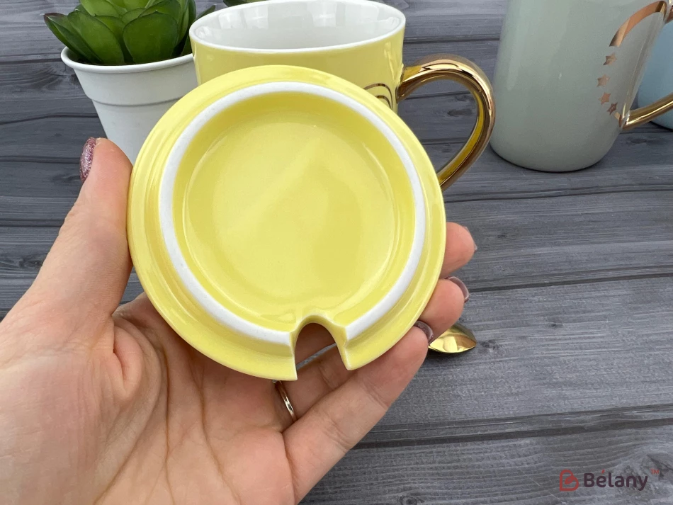 Керамічна чашка "Half Heart" жовта | 4