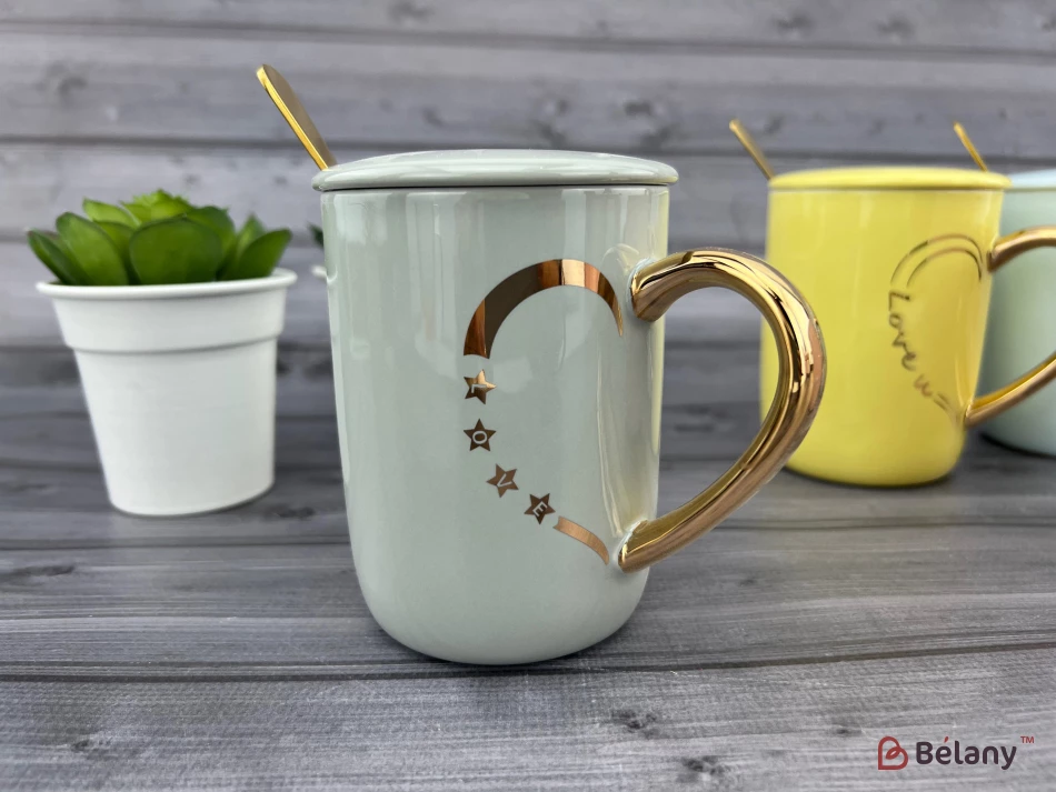 Керамічна чашка "Half Heart" сіра