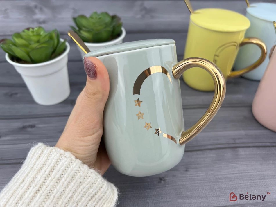 Керамічна чашка "Half Heart" сіра | 2