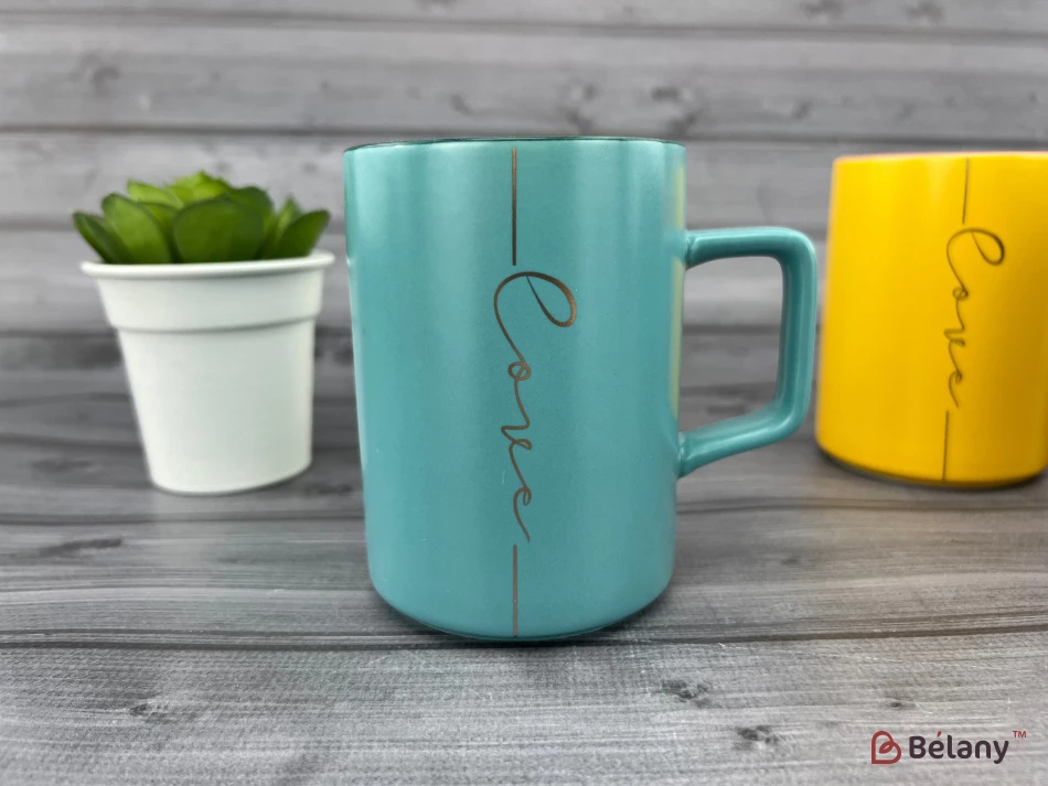 Керамическая чашка "Deep Love" голубая