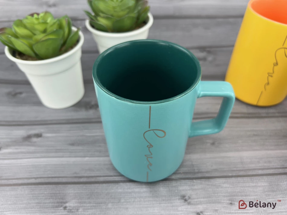 Керамическая чашка "Deep Love" голубая | 3