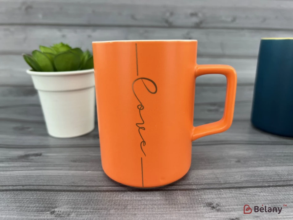Керамическая чашка "Deep Love" морковный