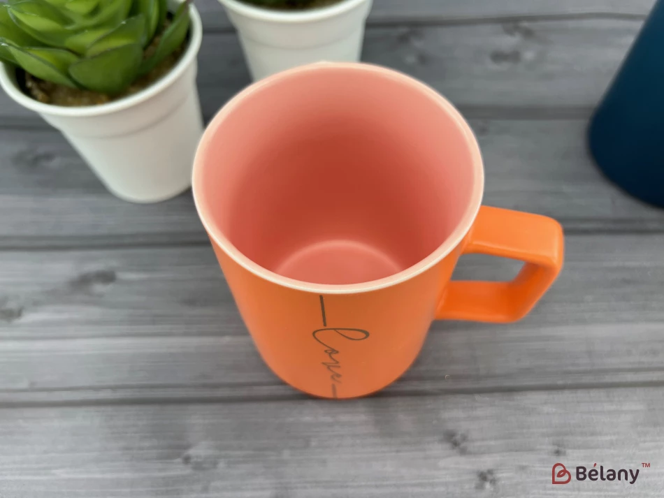 Керамическая чашка "Deep Love" морковный | 3