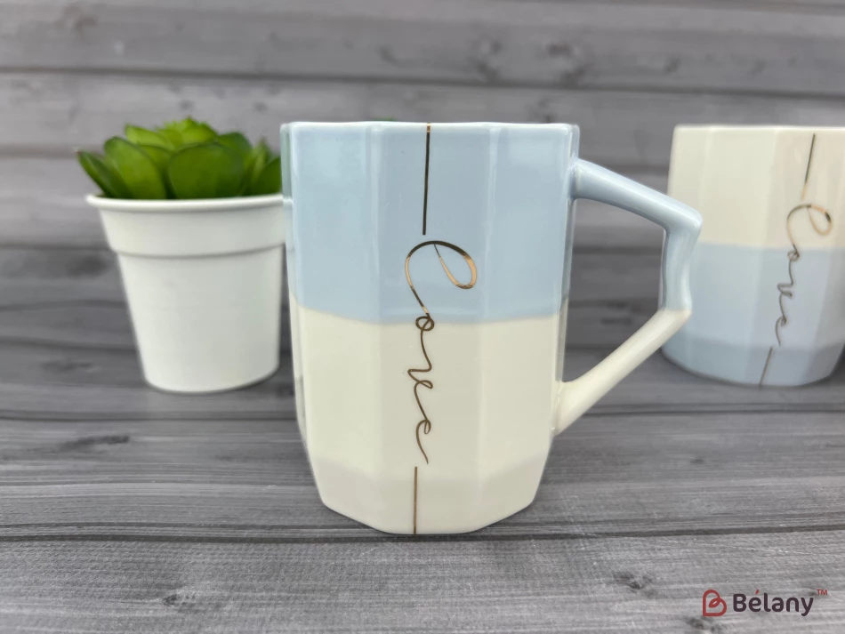 Керамическая чашка "Up Color" голубо-белая