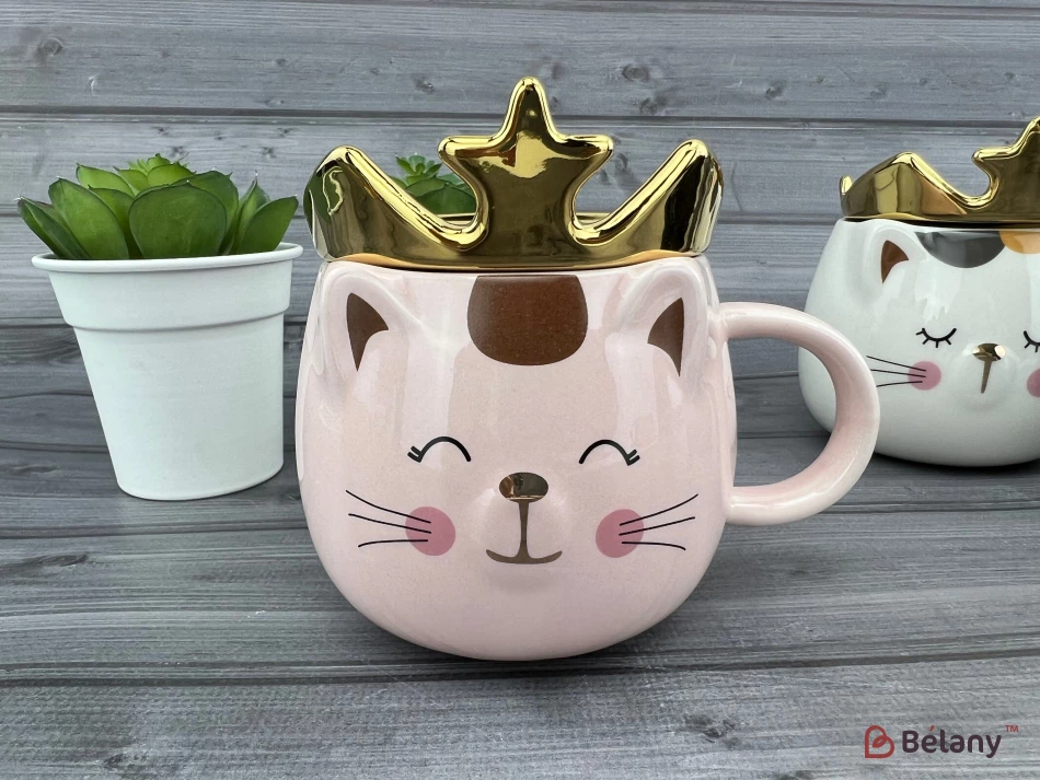 Керамическая чашка "Mouse prince" розовая