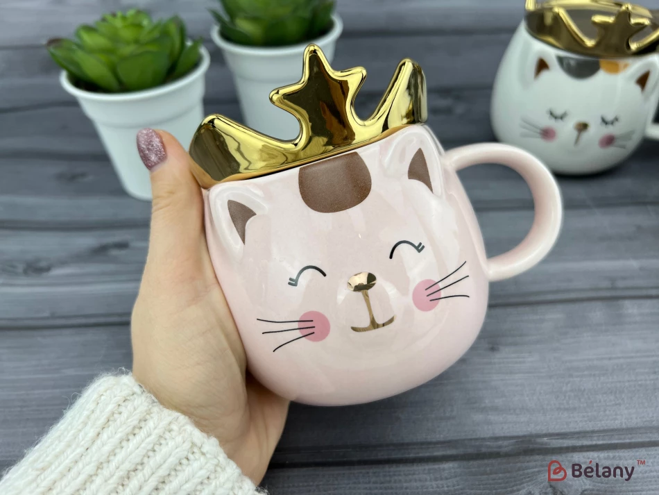 Керамическая чашка "Mouse prince" розовая | 2