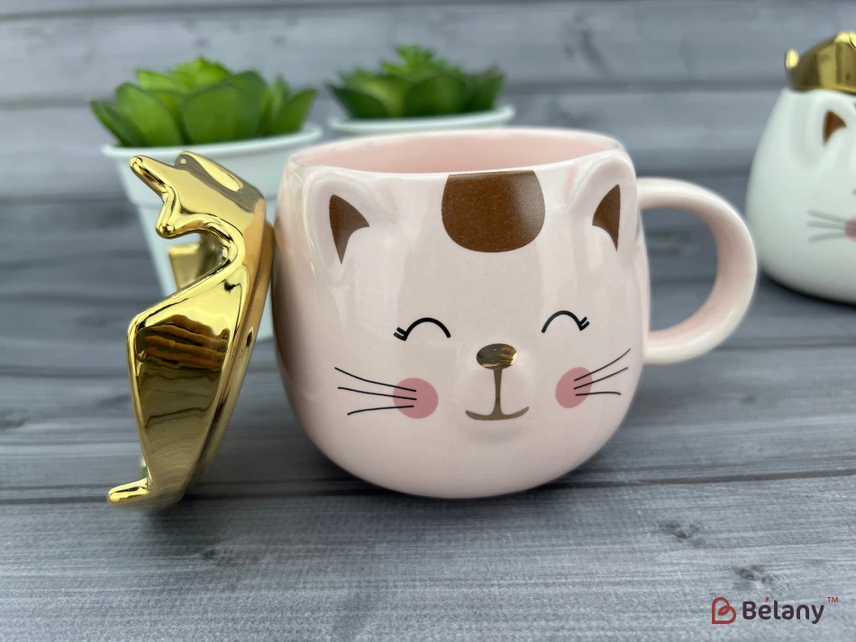 Керамическая чашка "Mouse prince" розовая | 3