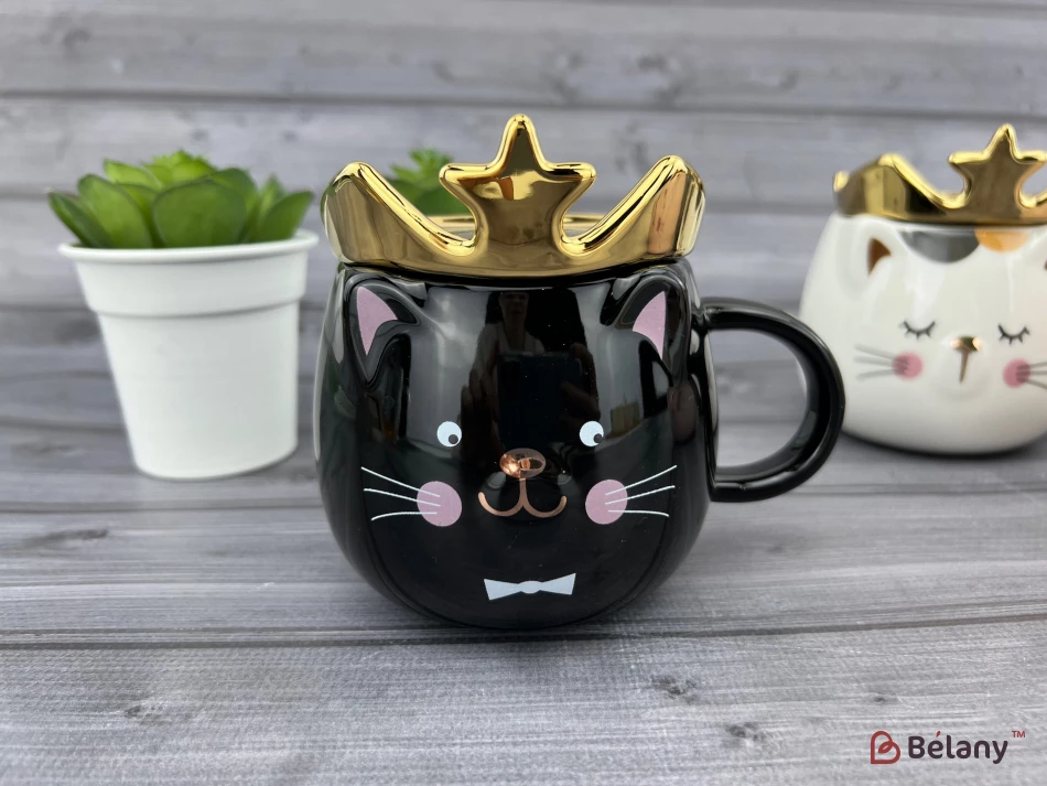 Керамическая чашка "Mouse prince" черная