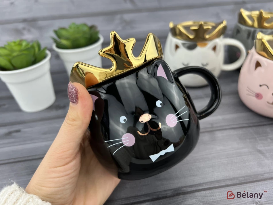 Керамическая чашка "Mouse prince" черная | 2