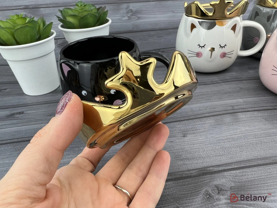 Керамическая чашка "Mouse prince" черная | 3