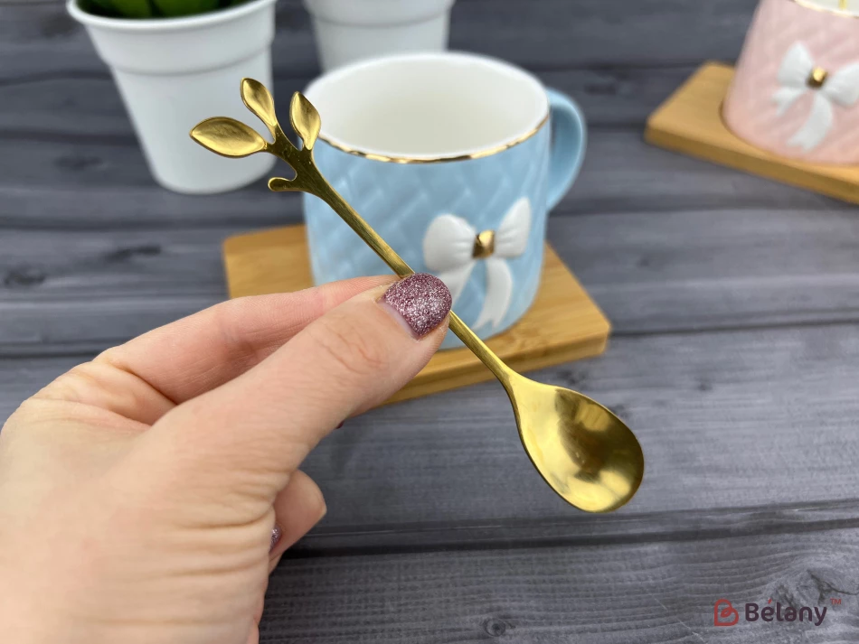 Керамічна чашка із блюдцем "Soft cup" блакитна | 3