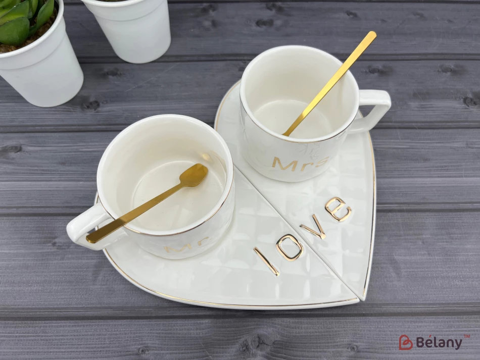 Керамическая чашка с блюдцем "One whole" белая | 5