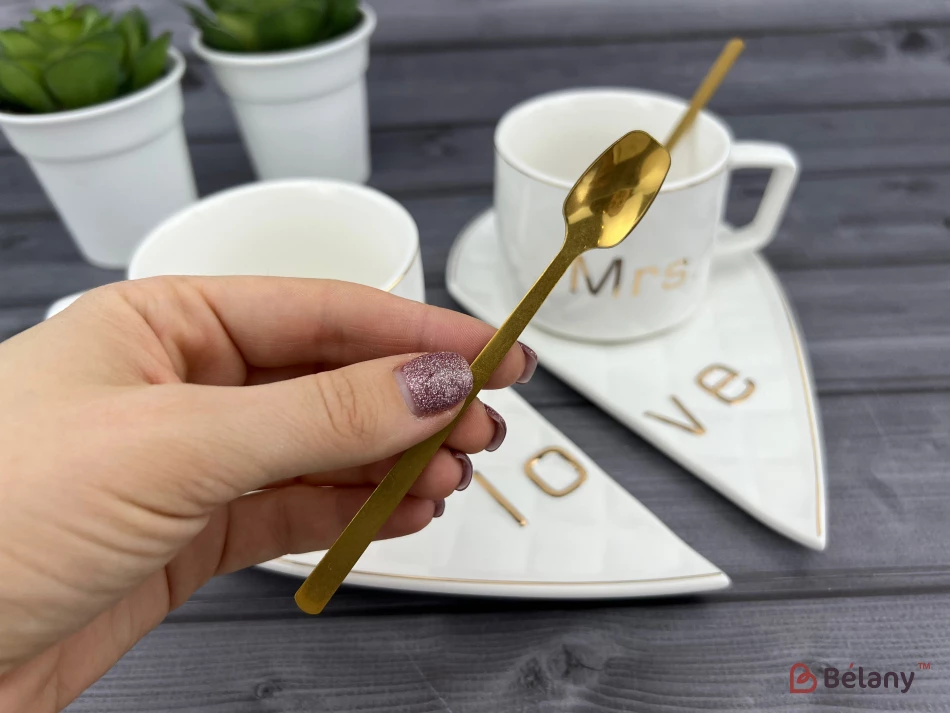 Керамическая чашка с блюдцем "One whole" белая | 6