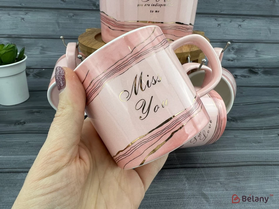 Чайный набор "Marmour" розовый | 2