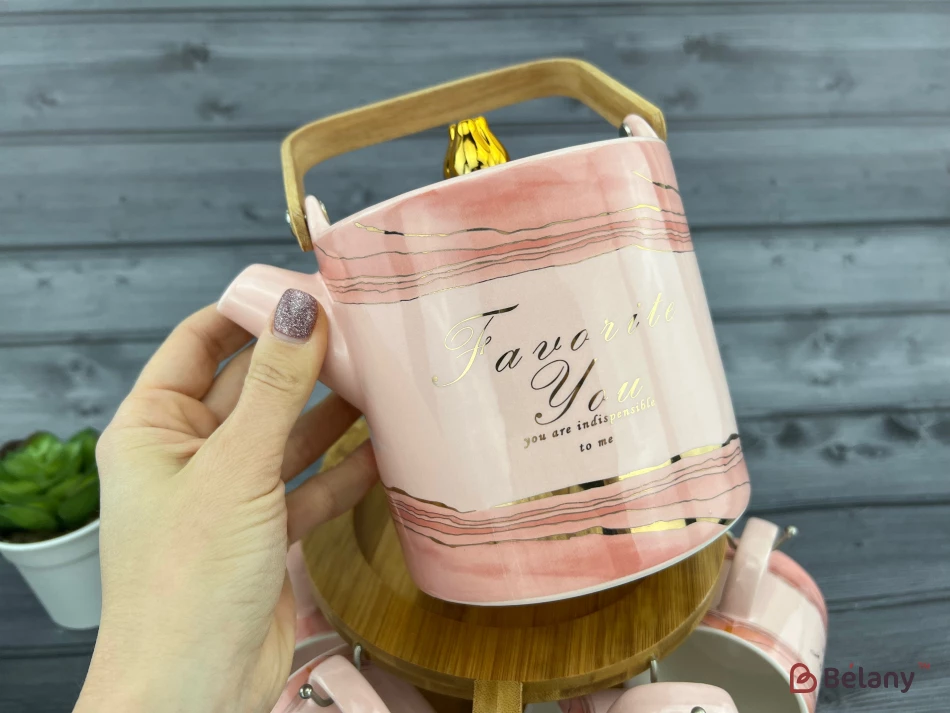 Чайный набор "Marmour" розовый | 3