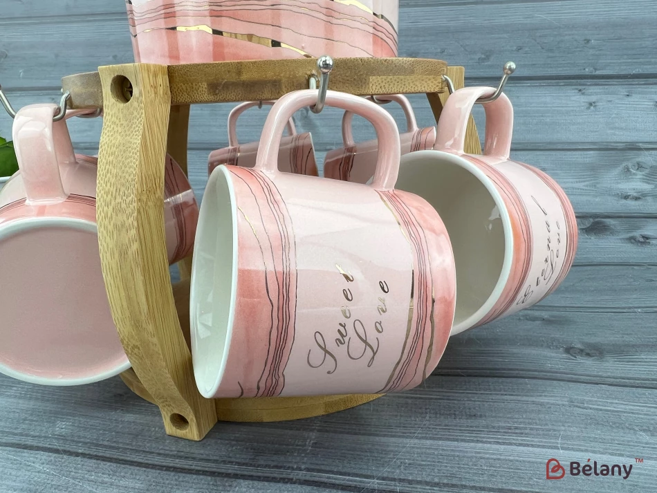 Чайный набор "Marmour" розовый | 6