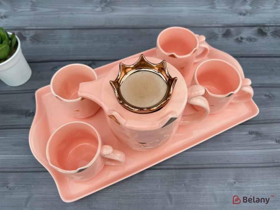 Чайный набор "King cat" розовый | 4