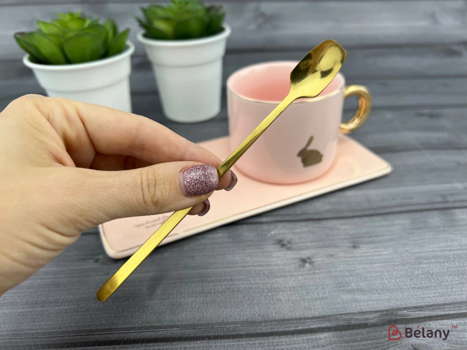 Керамічна чашка із блюдцем "Animals" рожева | 4