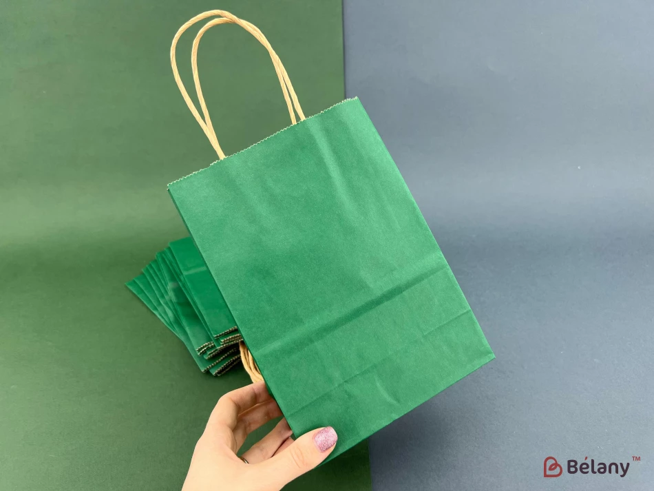 Крафтовые пакеты "Just color XS" темно-зеленые | 2