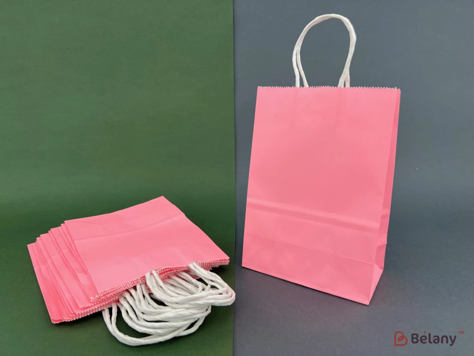 Крафтовые пакеты "Just color S" розовые