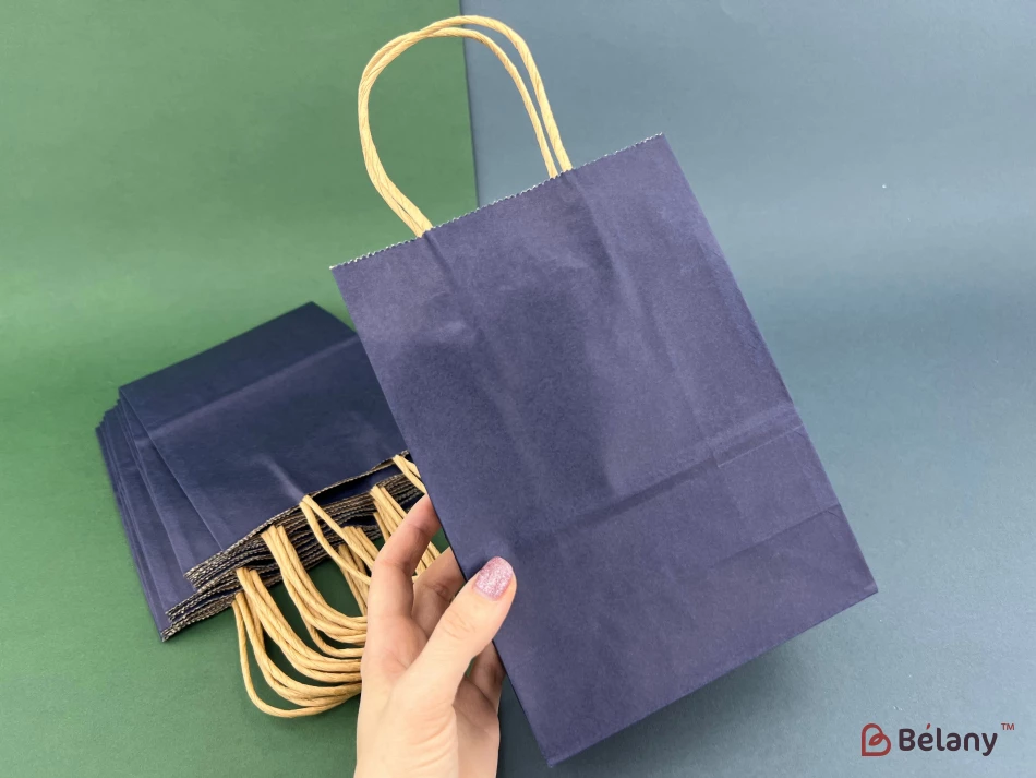 Крафтовые пакеты "Just color L" темно-синие | 2