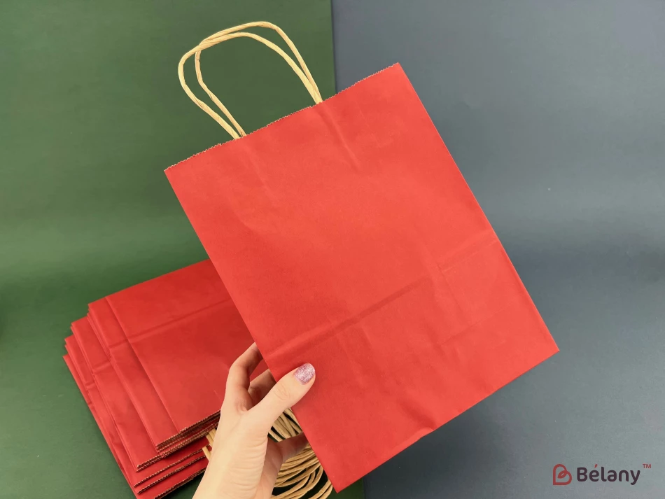 Крафтовые пакеты "Just color L" бордовые | 2