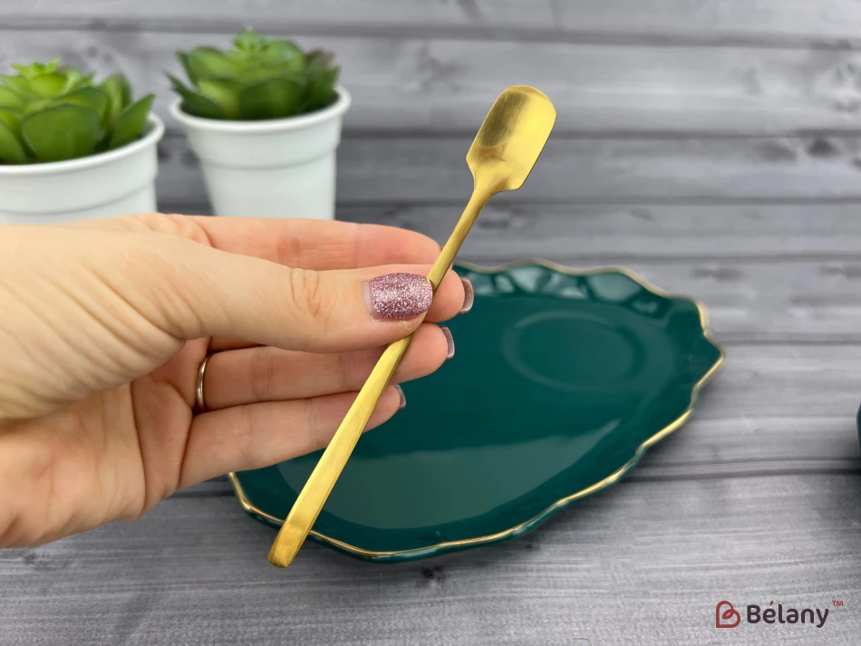 Керамическая чашка с блюдцем "Oyster" изумруд | 4