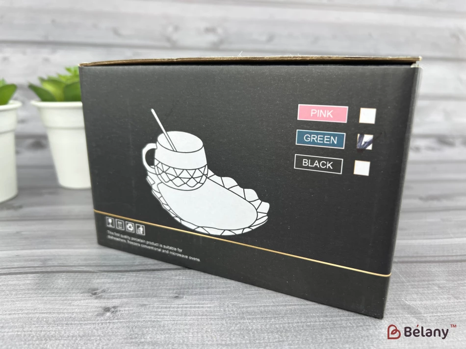 Керамическая чашка с блюдцем "Oyster" изумруд | 6