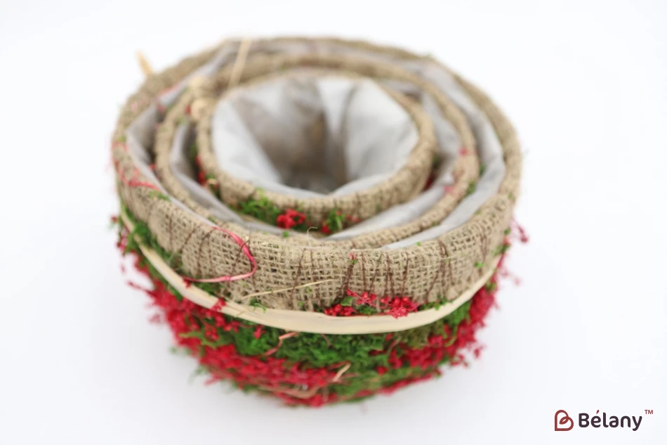 Набор круглых кашпо "Forest" красный