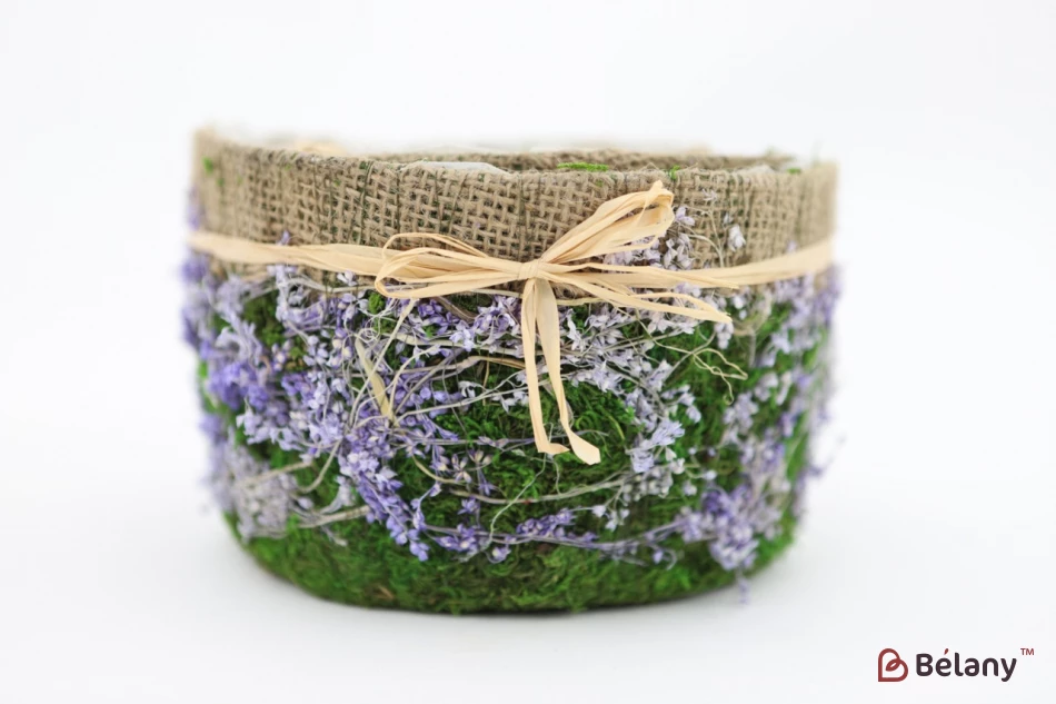 Набор кашпо "Forest" с мешковиной лиловый | 2