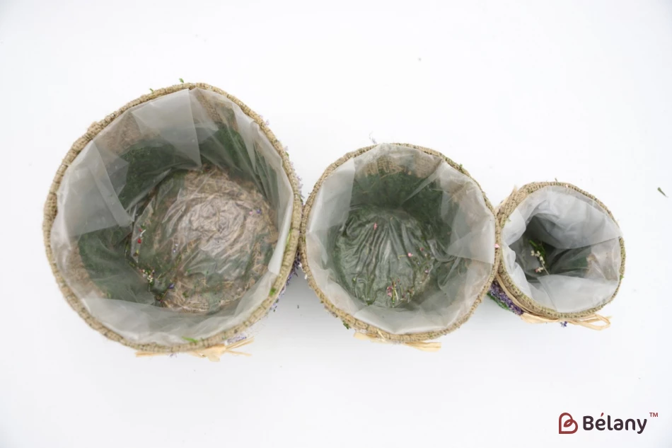 Набор кашпо "Forest" с мешковиной лиловый | 3