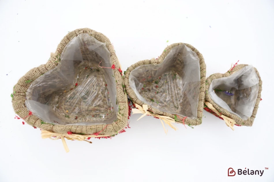 Набор кашпо в форме сердца "Forest" красный | 4