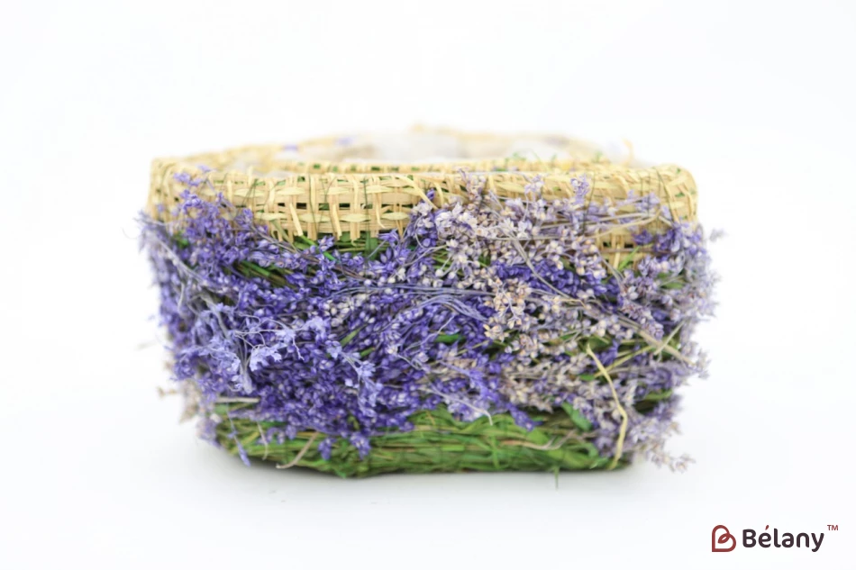 Набор Кашпо в форме сердца "Forest" лиловый с мешковиной