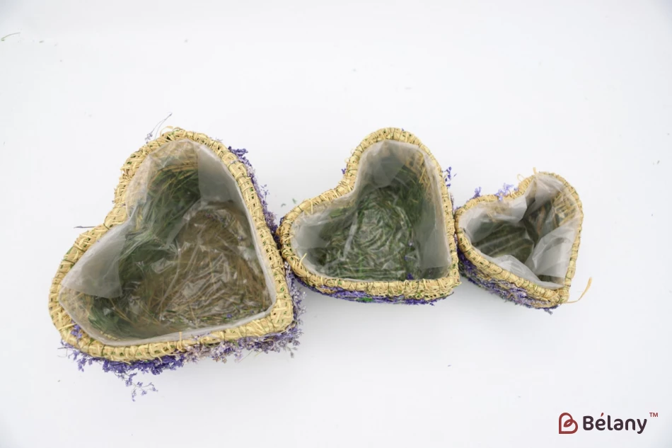 Набор Кашпо в форме сердца "Forest" лиловый с мешковиной | 5