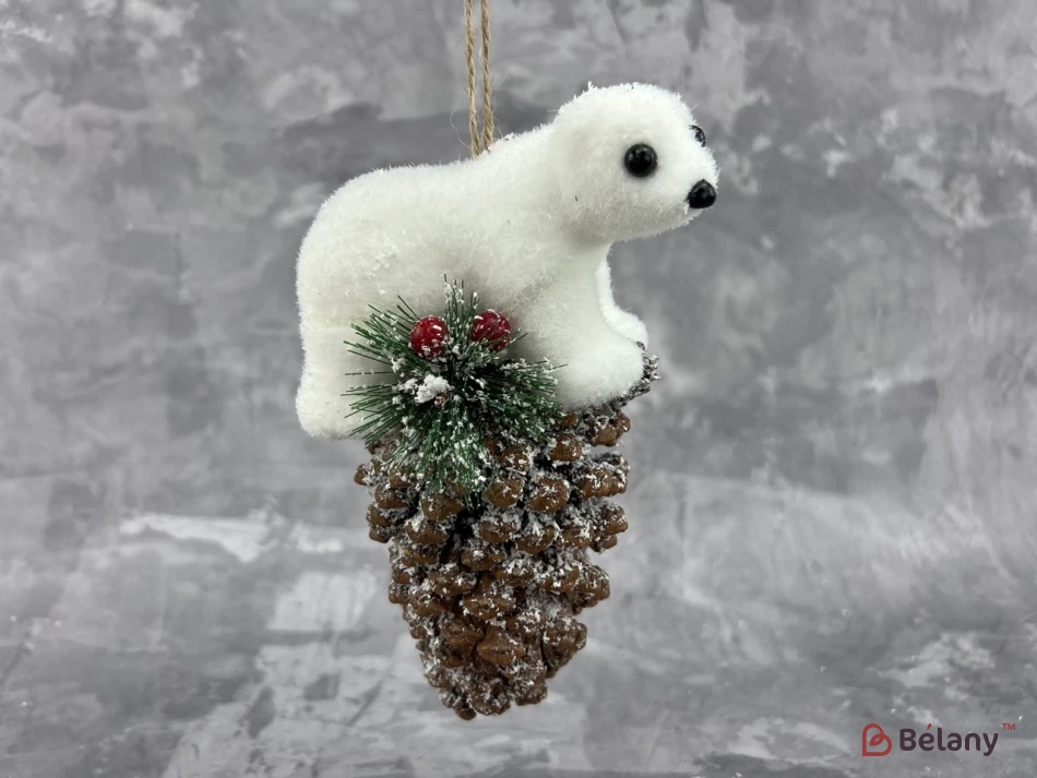 Підвісний ведмедик на шишці "On a cone"